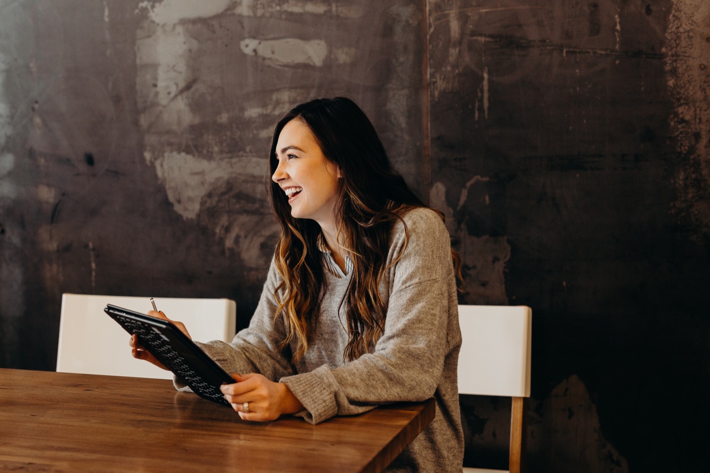 Person working with focus at a desk